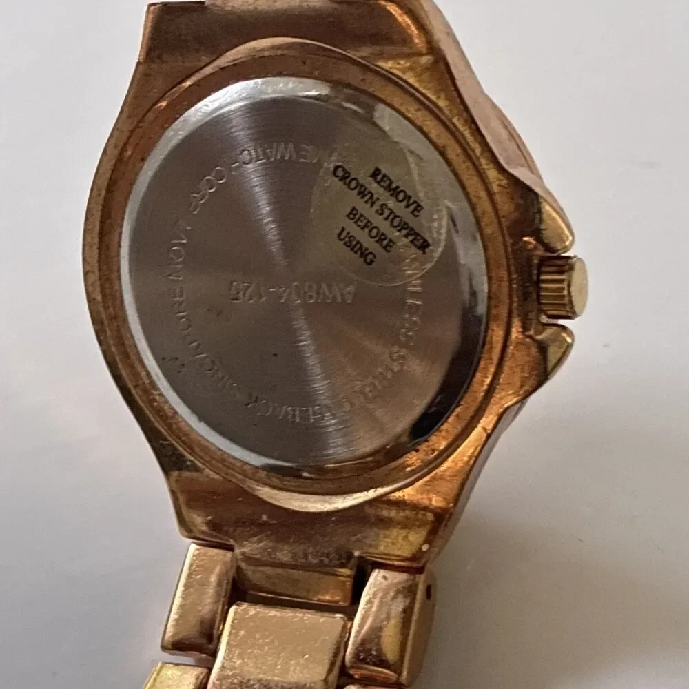 Vivani Womens Quartz VTG Rare Watch AW-804-125 Rose Gold Tone Bracelet
